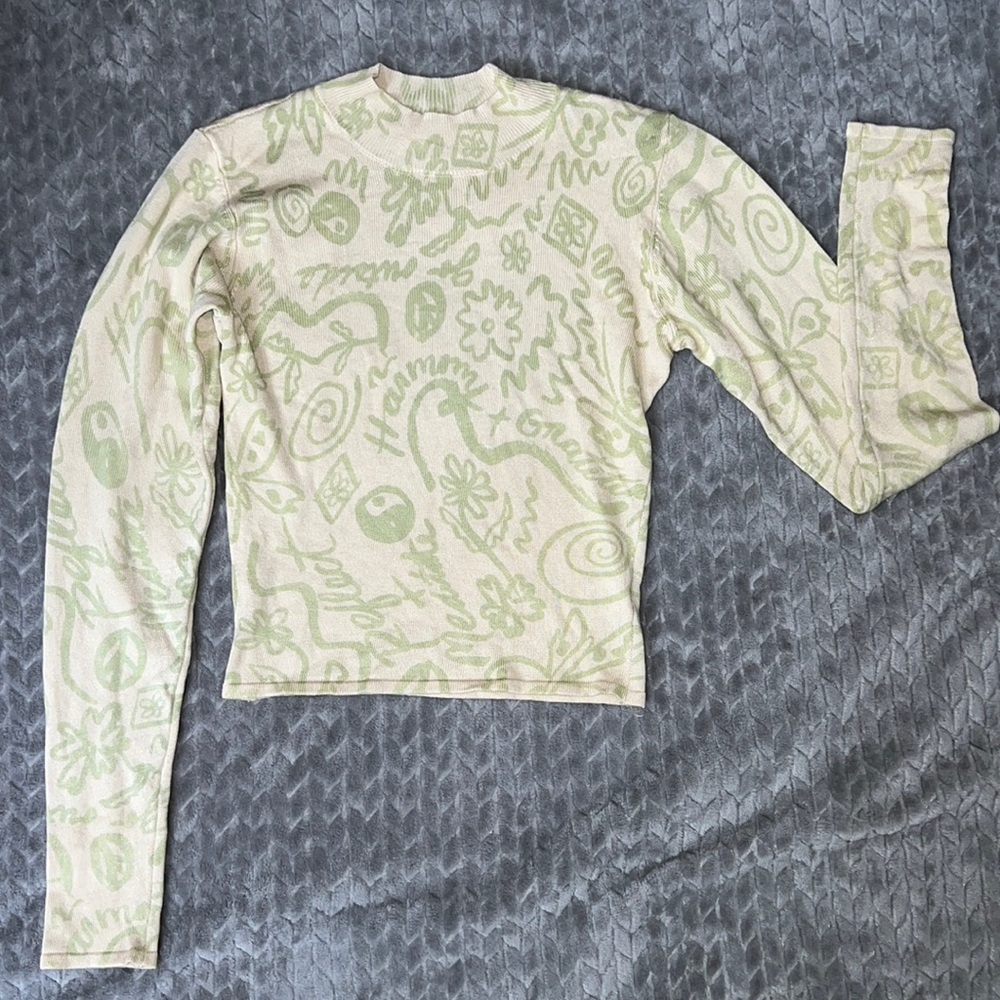 Pacsun long sleeve mock neck long sleeve knit crop top size S